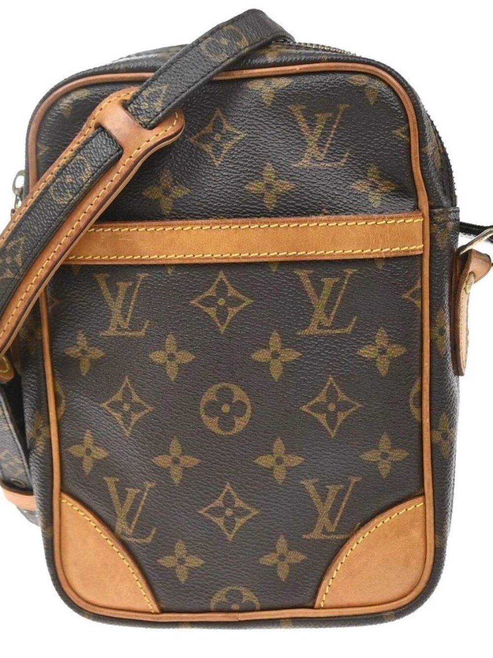 LOUIS VUITTON Danube Shoulder Bag Monogram Leather Brown France M45266 80KE245
